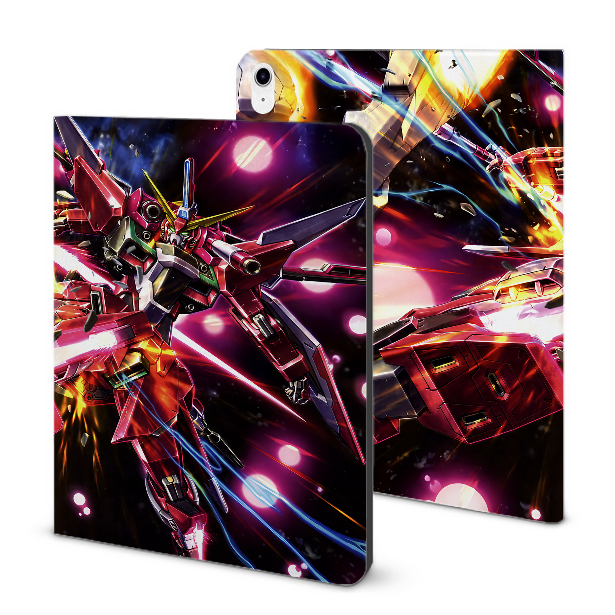 （画像用） 機動戦士ガンダム Mobile Suit Gundam IPad ケース ブック型 PUレザー TPU 耐衝撃 軽量 薄型 ペン収納なし 全面保護 IPad 各モデル対応
